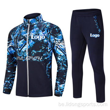 Модны карыстацкі друк лагатып Men Sports Polyester Tracksuit